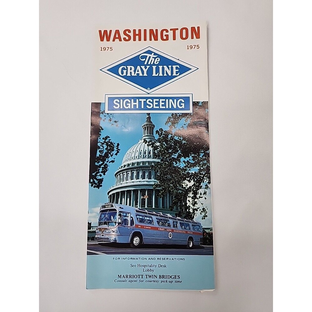 1975 Gray Line Sightseeing Washington DC Brochure Bus Tours
